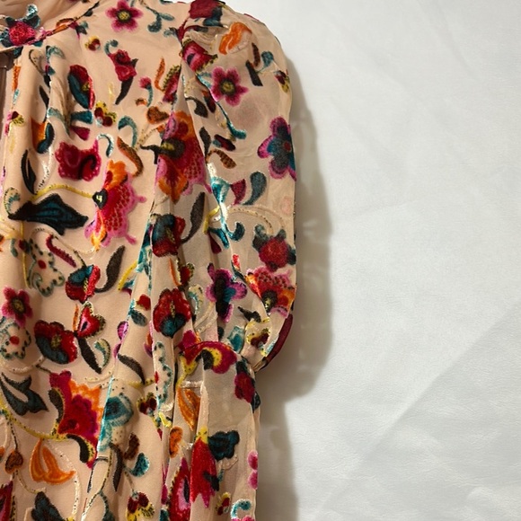 French Connection Mandarin Collar Blouse with Ruffled Puff Sleeves - Picture 4 of 16